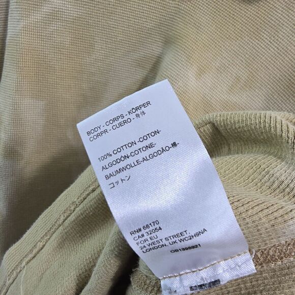 BDG Shirt Mens Medium Yellow Thermal Waffle Tie Dye Long Sleeve Notch Urban UO - Picture 8 of 12